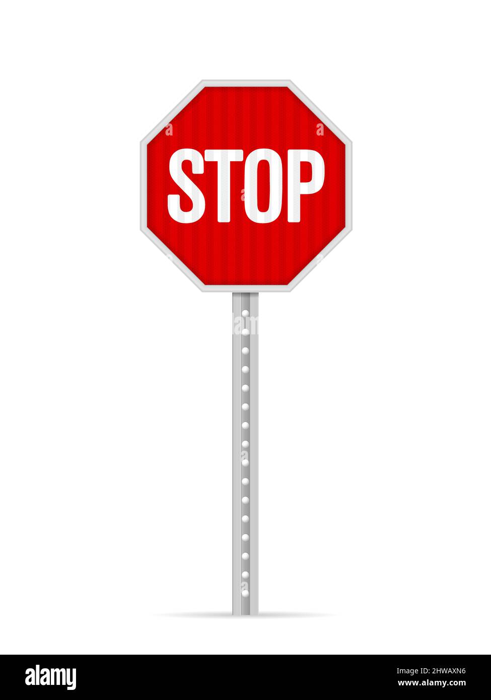 Stop road sign on a white background. Vector illustration Stock Photo ...