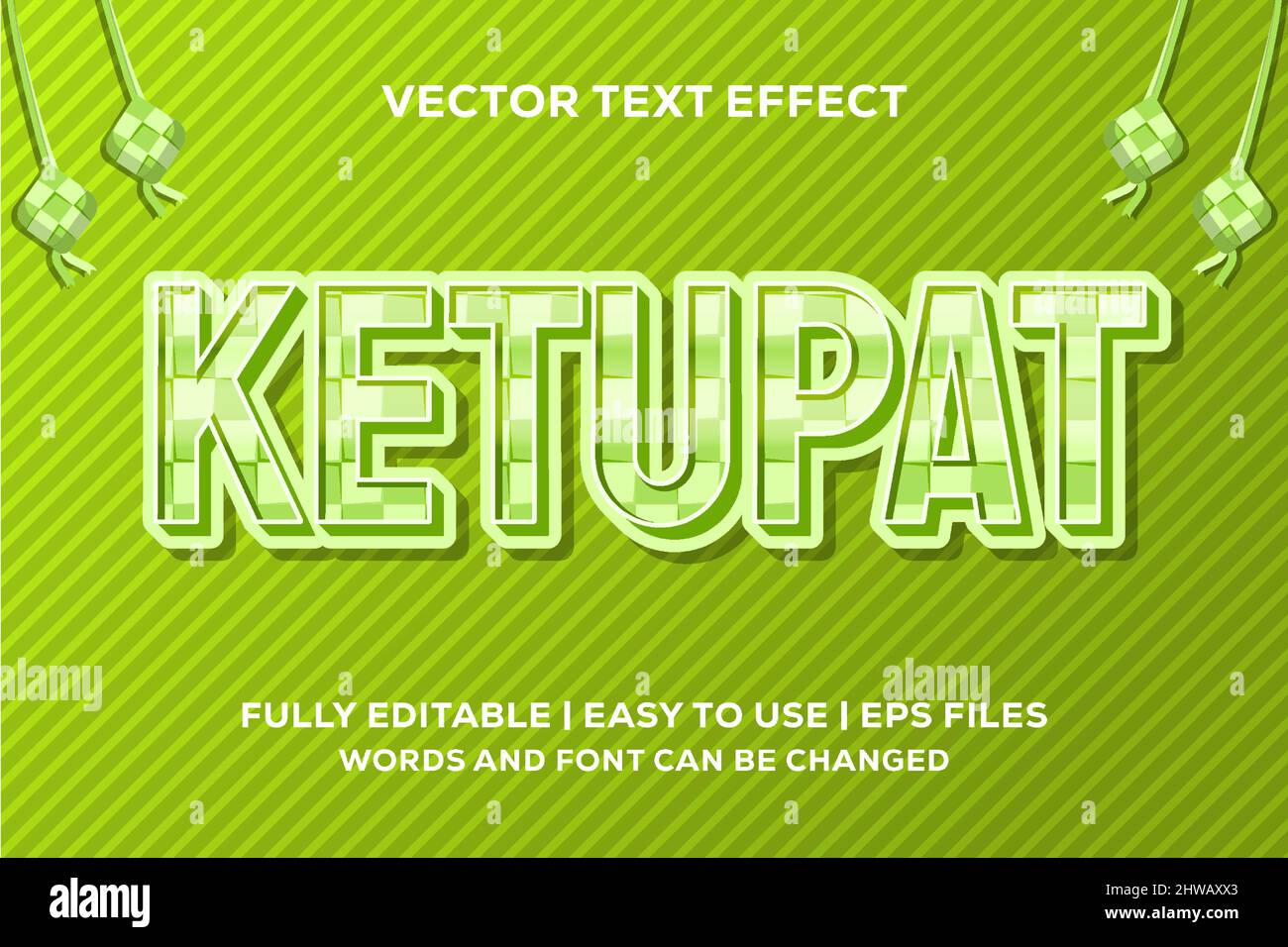 ketupat text effect Stock Vector