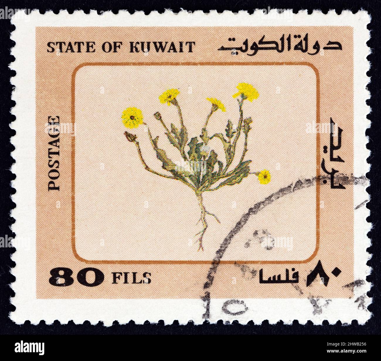 KUWAIT - CIRCA 1983: A stamp printed in Kuwait from the "Desert Plants ...