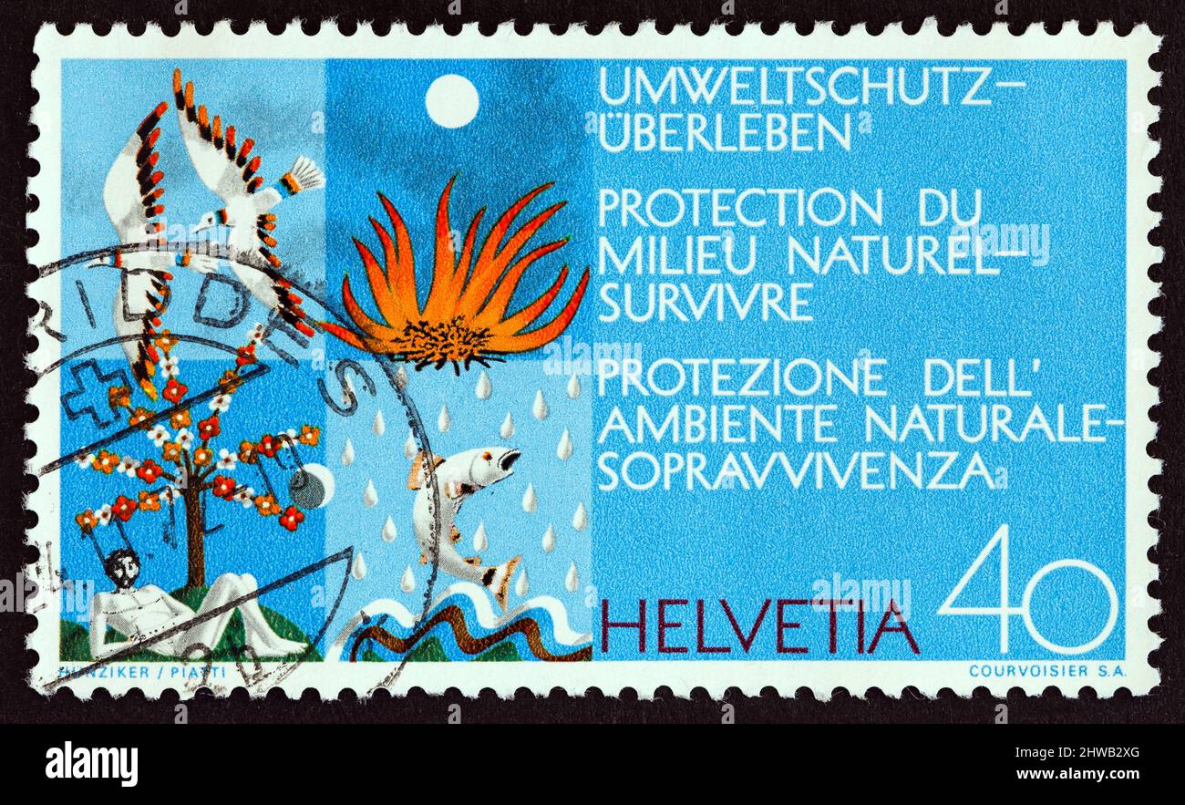 SWITZERLAND CIRCA 1972 A stamp printed in Switzerland from the