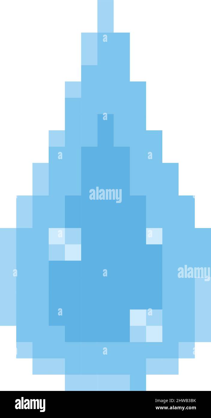 Water drop Pixel art vector illustration. water drop Image Stock Vector