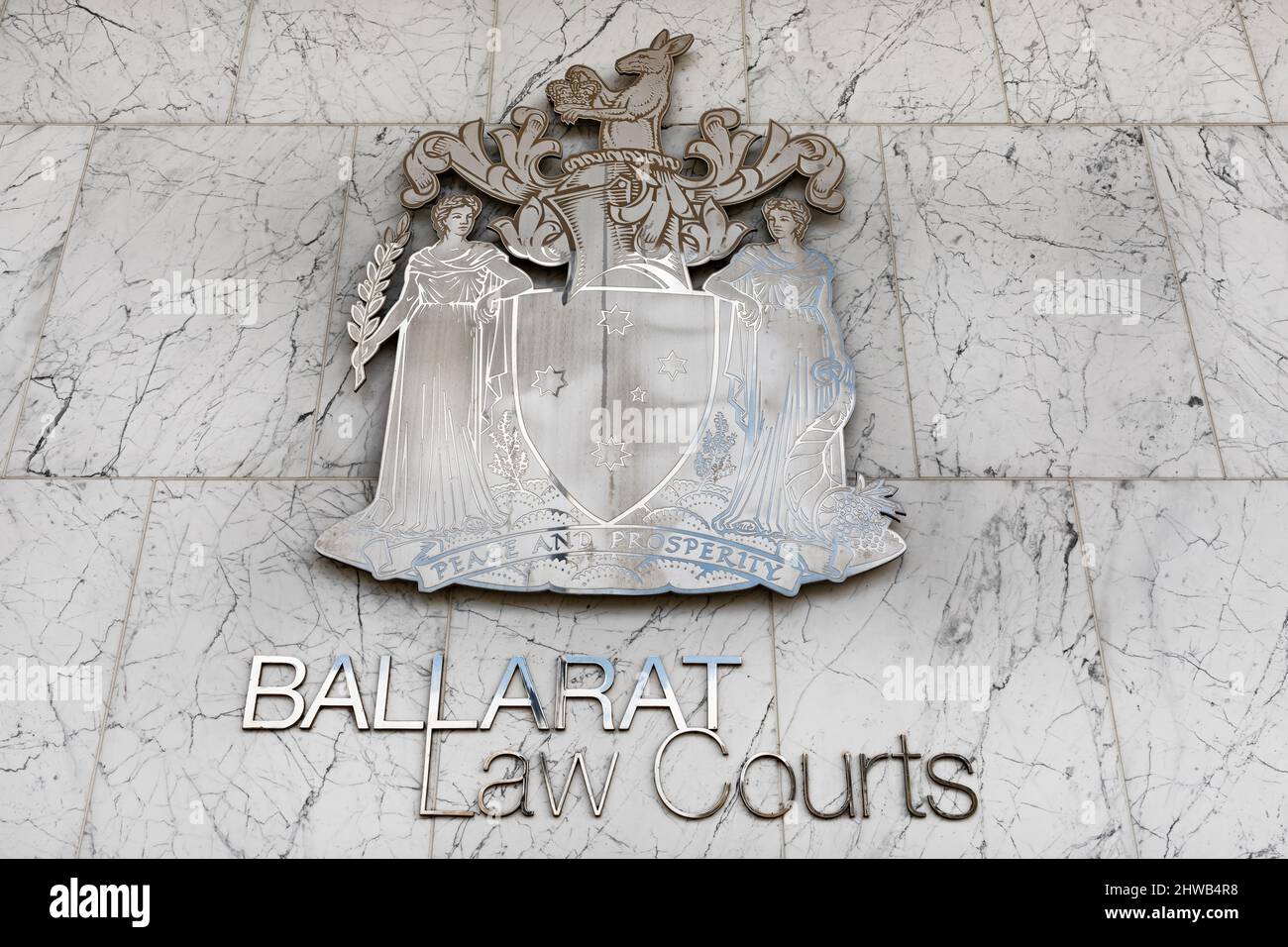 Ballarat Australia / Ballarat Magistrates Court facade and crest Stock