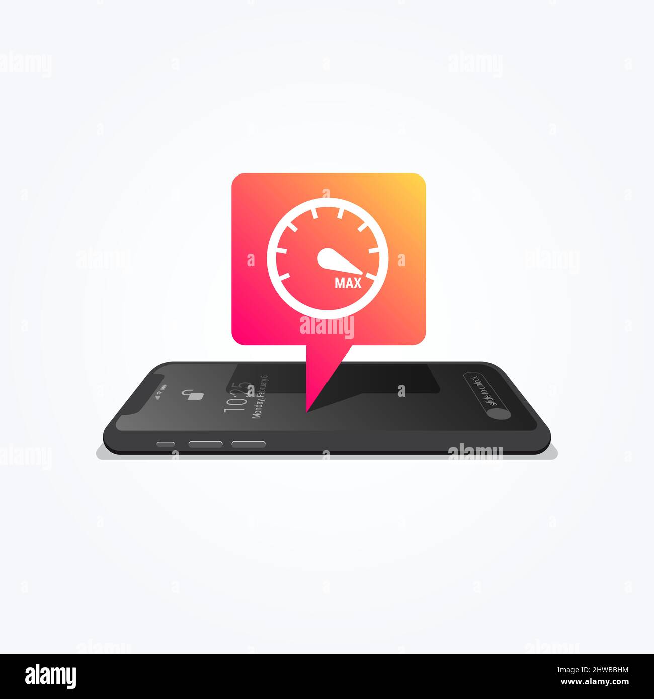 Phone Speedometer High Performance Speed Tag Icon Stock Vector Image