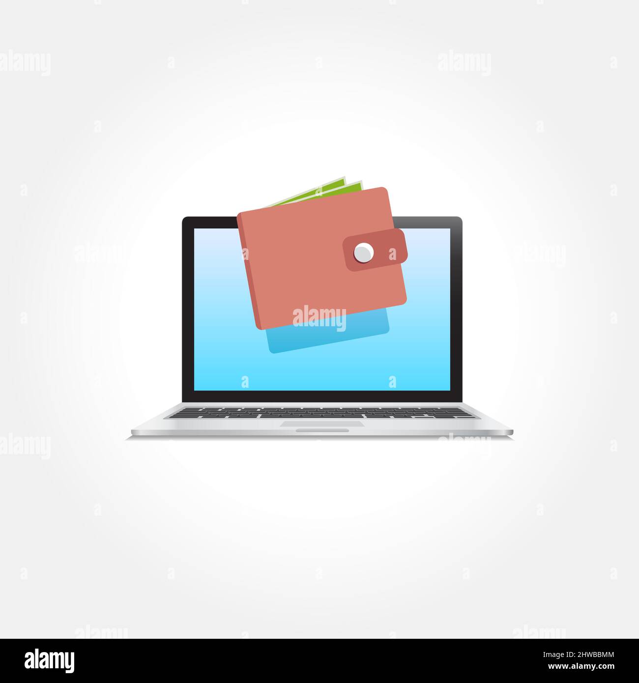 Laptop Wallet Money Icon Stock Vector Image & Art - Alamy