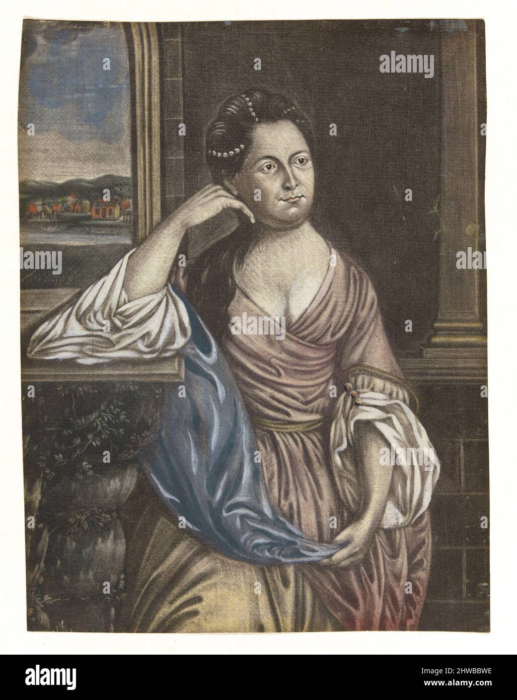 Lady Washington. Engraver: Joseph Hiller Sr., American, 1748–1814After: Charles Willson Peale, American, 1741–1827 Stock Photo