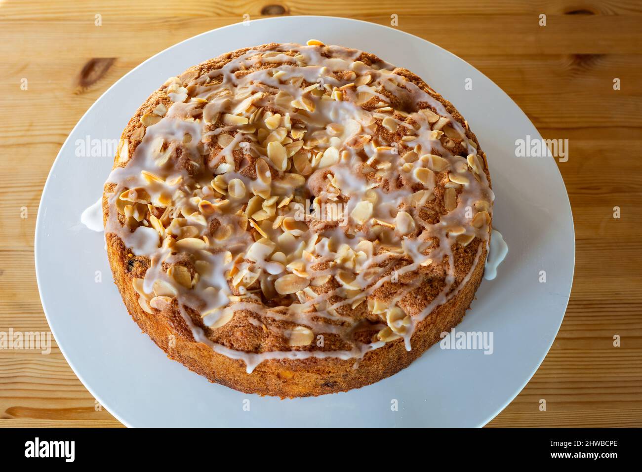 Fruit and nut cake ready to be served in the tearoom at Trewidden House