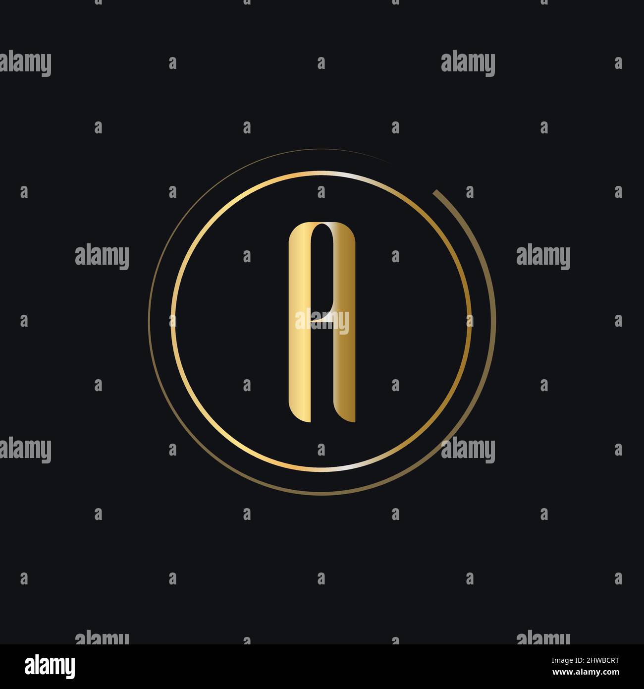 Initial A Letter Logo With Gold Color Luxury Concept. A Logo Design ...