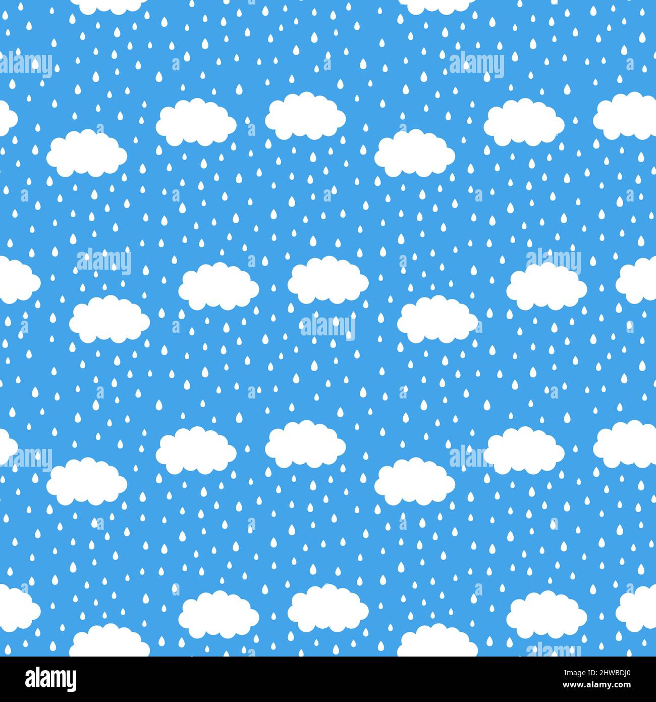 seamless pattern of clouds and raindrops. vector illustration Stock ...