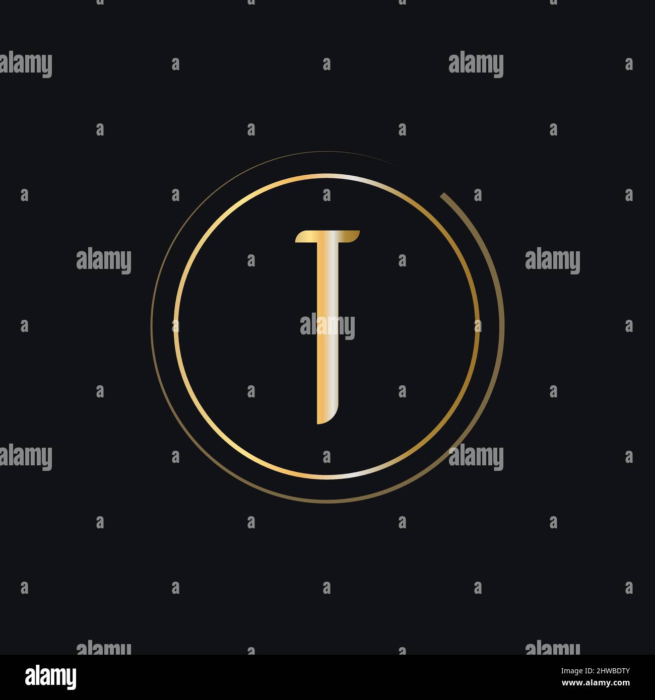 Initial T Letter Logo With Gold Color Luxury Concept. T Logo Design ...