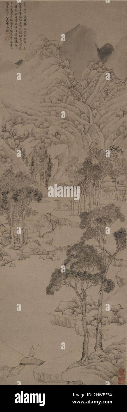 Landscape in the style of Wen Zhengming.  Artist: Ju Jie, Chinese, active ca. 1531–85 Stock Photo
