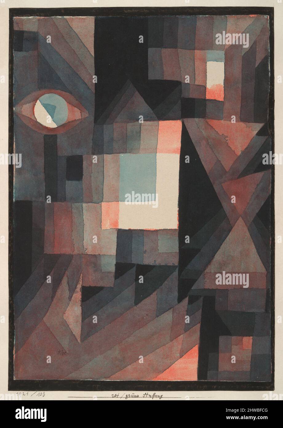 Abstract (rot/grüne Stufung mit etwas Zinnober im Hochformat) (Abstract. Red/Green Gradation [with some cinnibar in vertical format]).  Artist: Paul Klee, Swiss, 1879–1940 Stock Photo