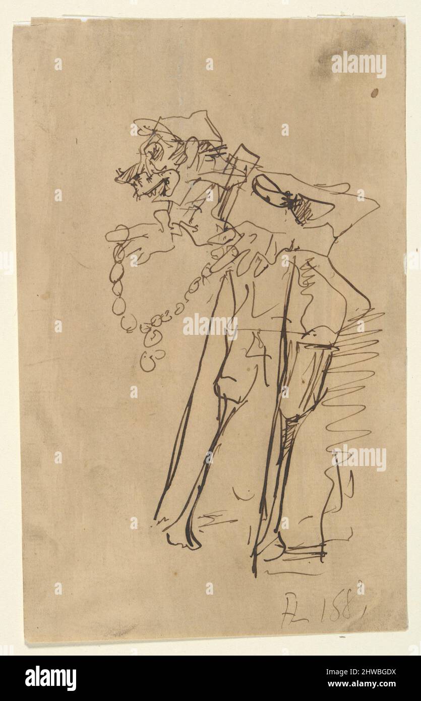 caricature-of-a-soldier-holding-a-decoration-artist-henri-de-toulouse