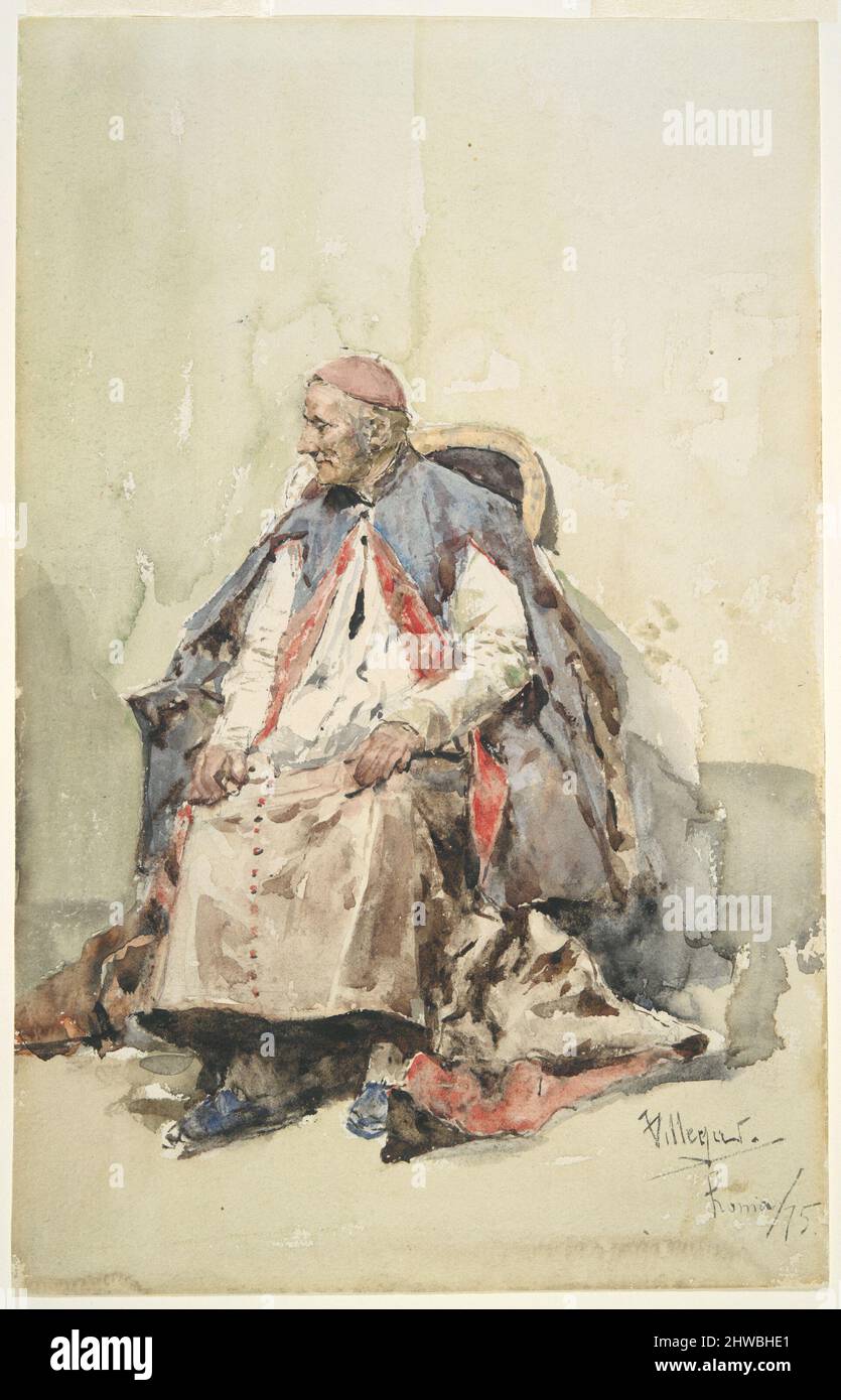 Portrait of a Cardinal.  Artist: Jose Villegas Cordero, Spanish, 1844–1921 Stock Photo