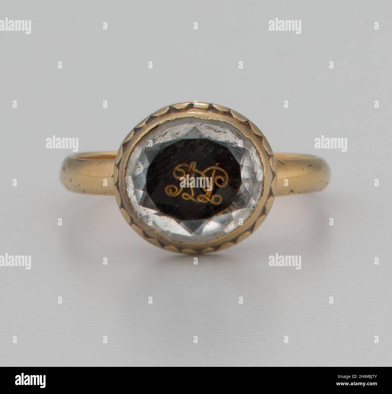 Mourning ring. Honorand: Colonel Abraham de Peyster, American, 1657–1728 Stock Photo