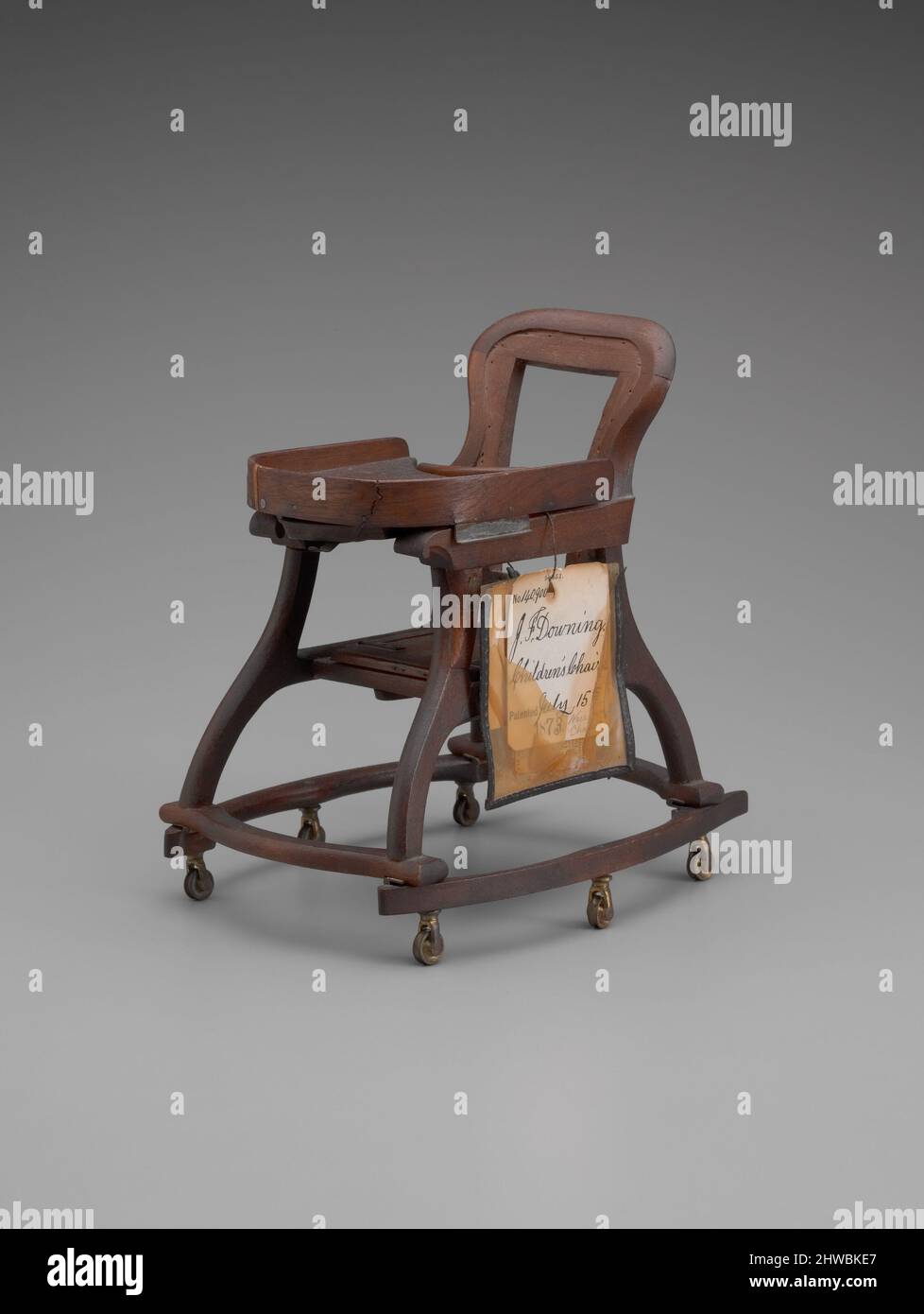 Patent model of a child’s chair. Inventor Jerome Francis Downing