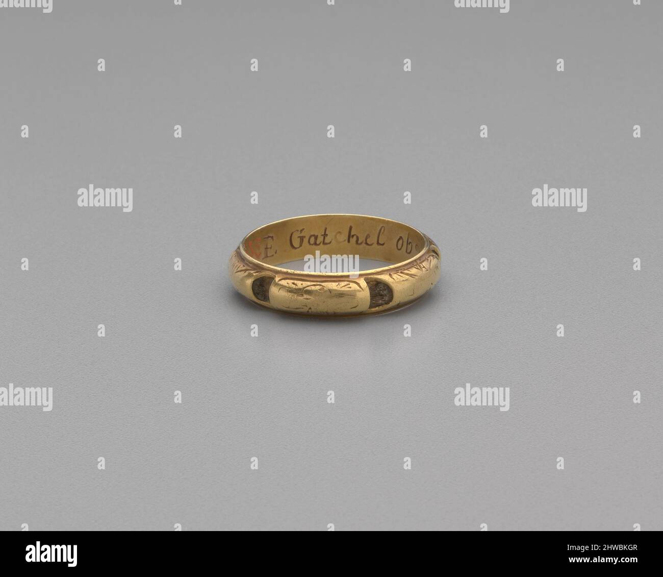 Mourning Ring. Honorand: E. Gatchel, died 1758 Stock Photo