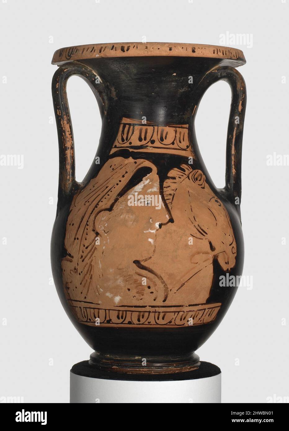 Red-figure pelike.  Artist: Group G, Greek, Attic, c. 400 B.C. Stock Photo