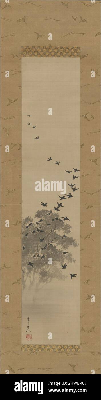 Black birds. Artist Suzuki Kiitsu, Japanese, 17961858 Stock Photo Alamy
