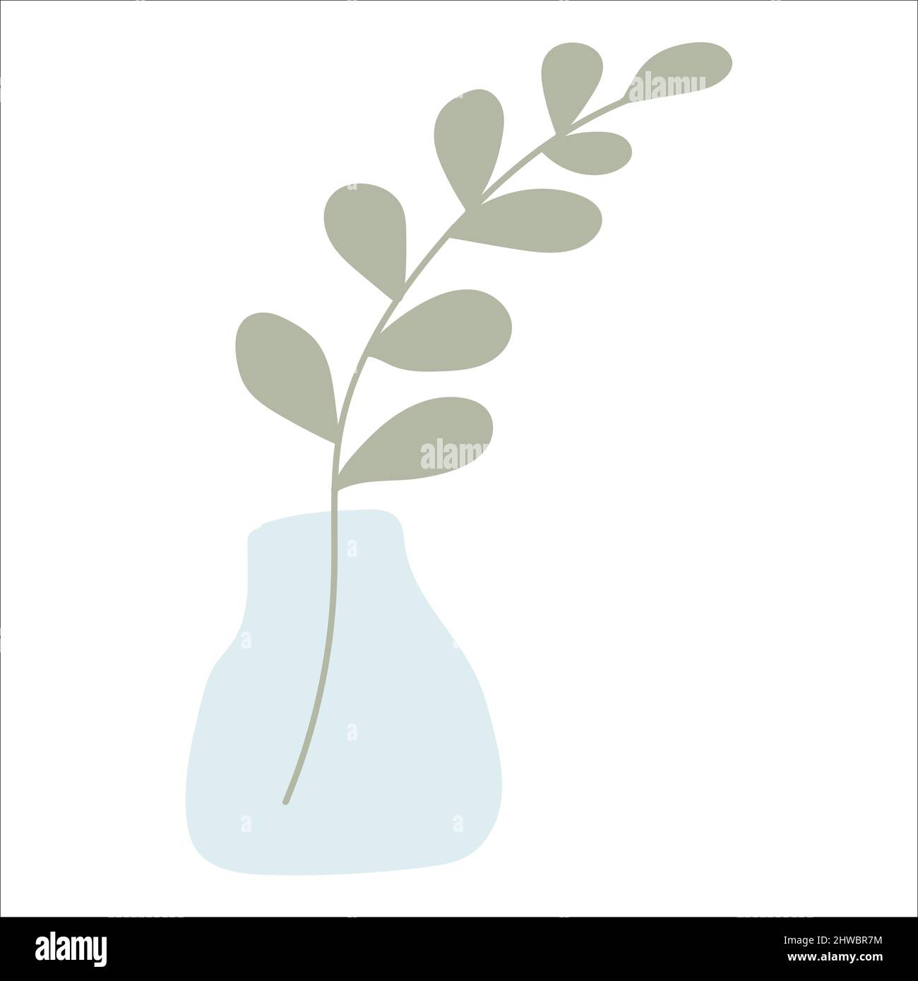 Leaf Line Art With Shapes In Pastel Stock Vector Image & Art - Alamy