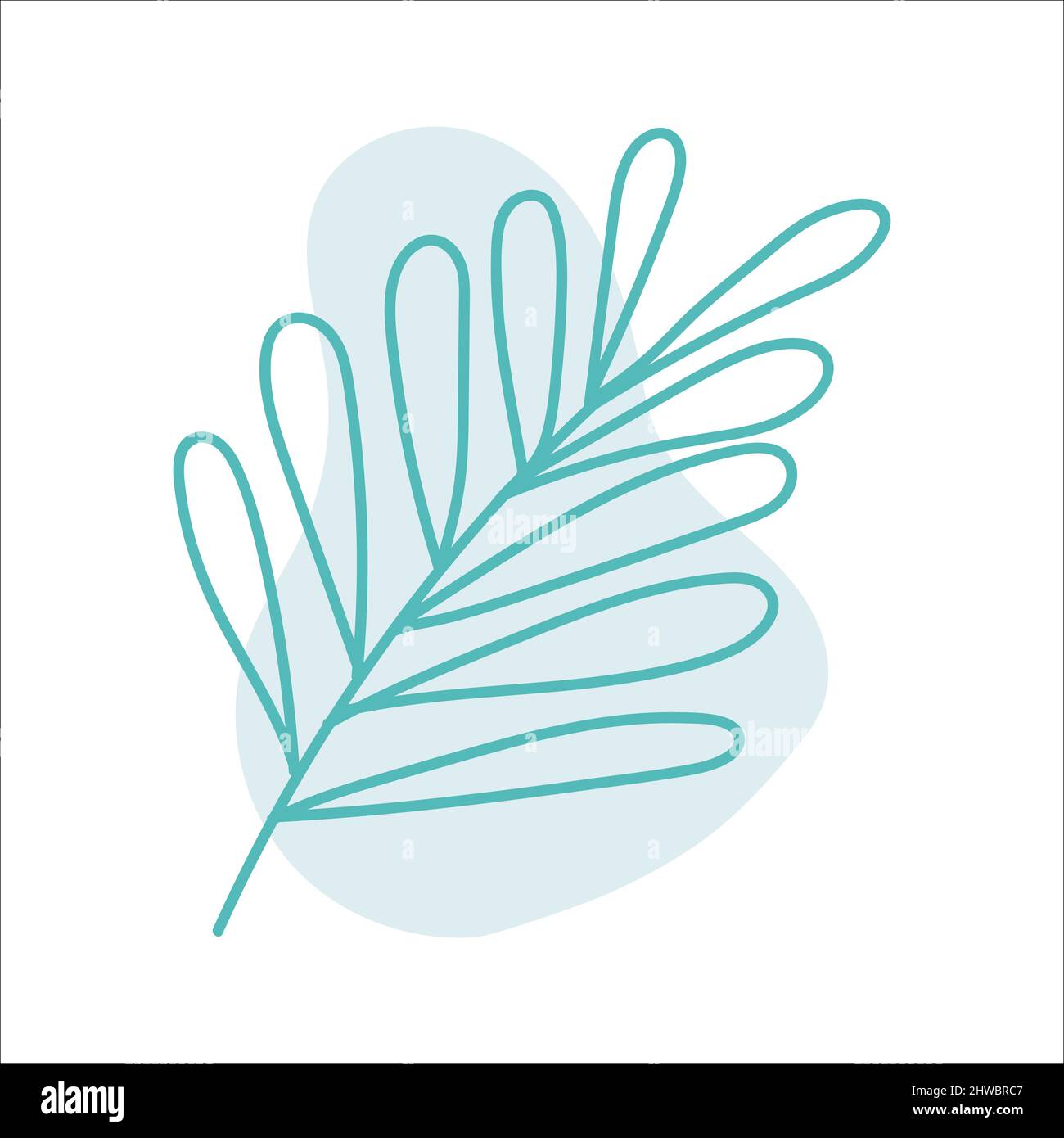 Leaf Line Art With Shapes In Pastel Stock Vector Image & Art - Alamy
