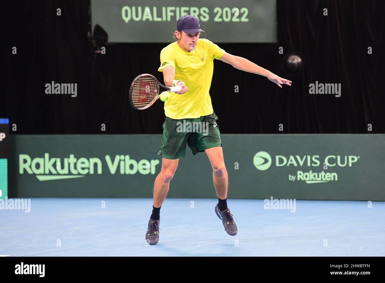 Alex de Minaur of Australia in action during the 2022 Davis Cup