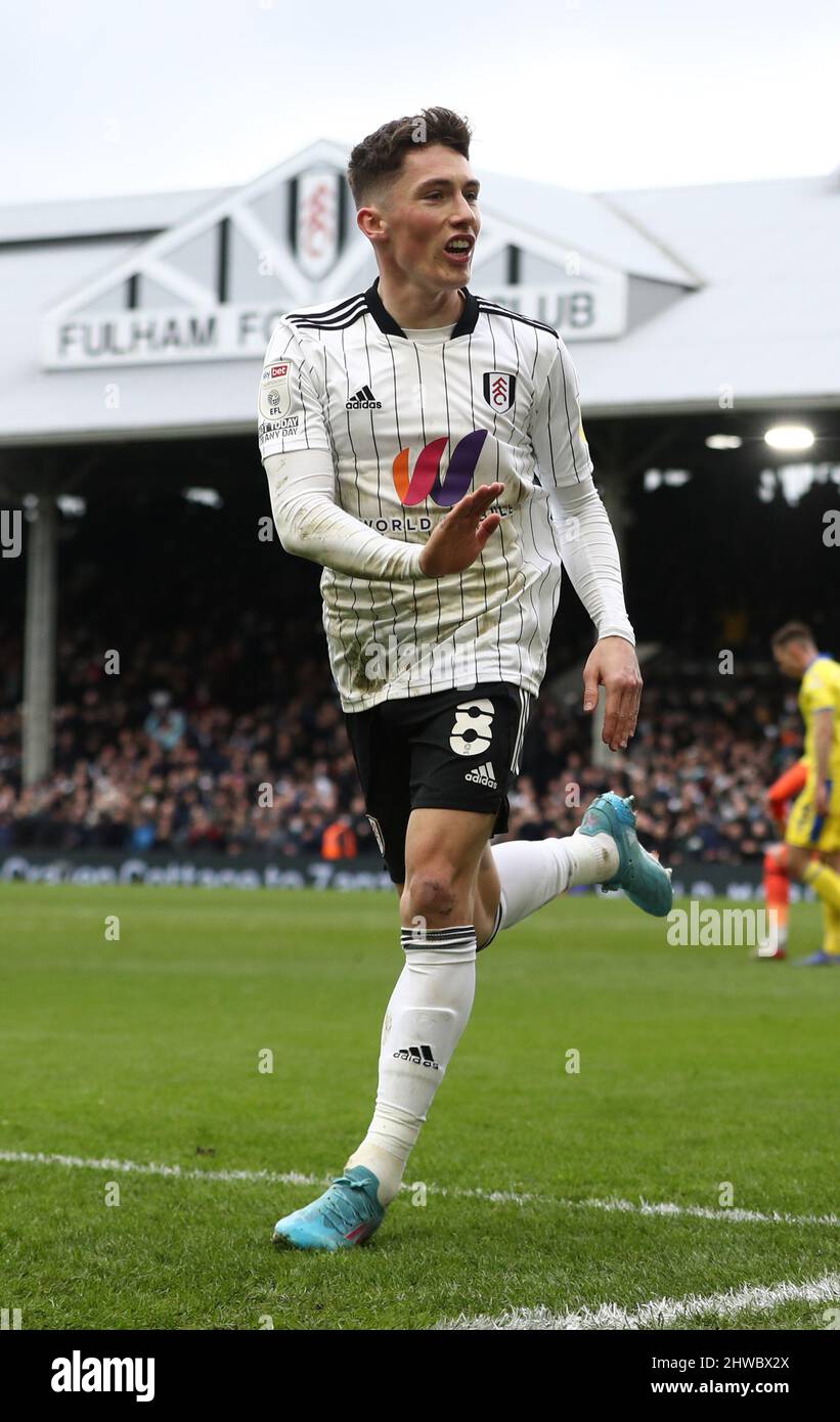 London, England, 5th March 2022. Harry Wilson of Fulham celebrates