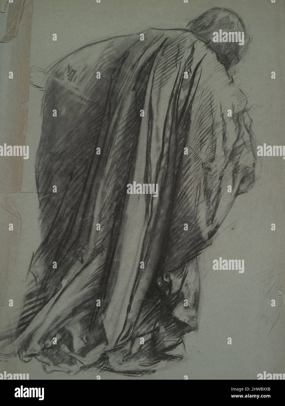 Figure study for Galahad in “The Castle of the Maidens,” mural in the