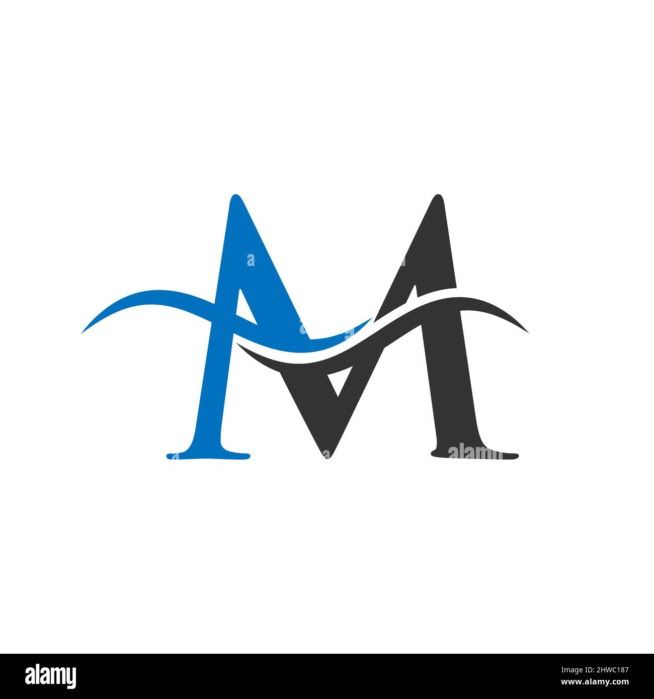 M Letter Logo With Modern Wave Typography Template. Abstract Letter M Logo  Design Stock Vector Image & Art - Alamy