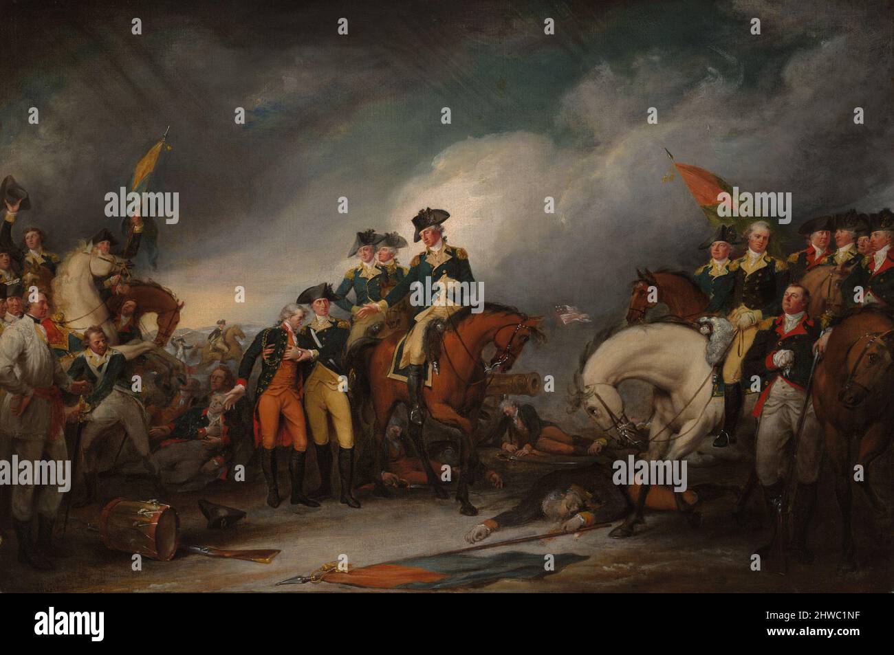 The Capture of the Hessians at Trenton, December 26, 1776.  Artist: John Trumbull, American, 1756–1843 Stock Photo