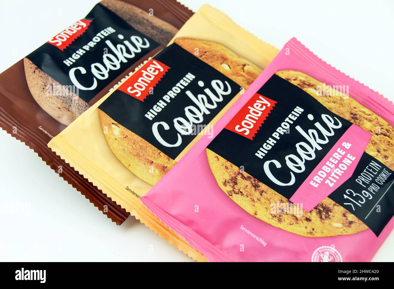 Hamburg, Germany February 20 2022 3 Various Sondey high protein