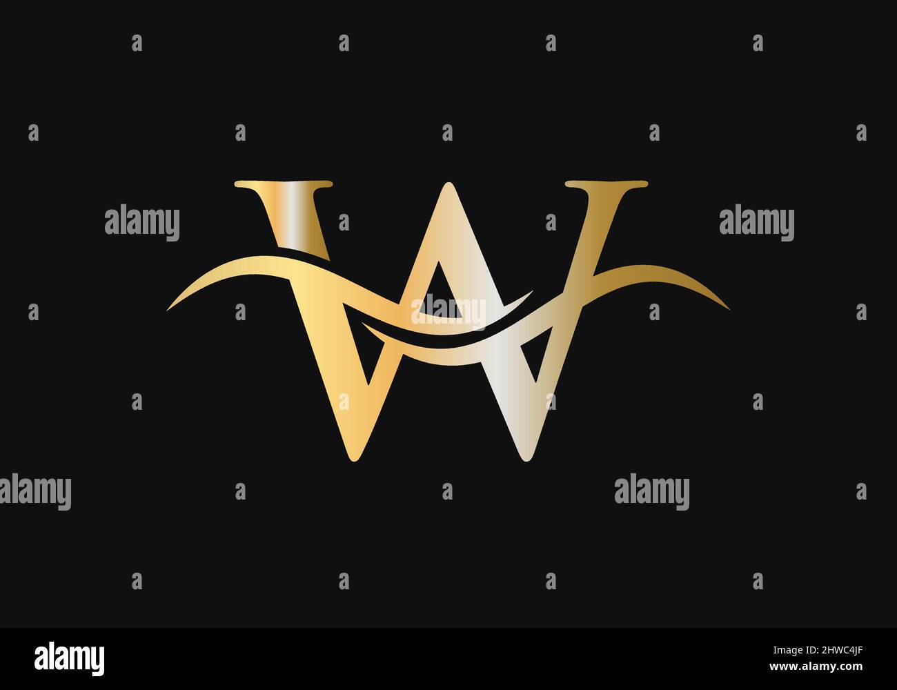W logo design for your company. W letter logo design. W Logo for luxury branding Stock Vector