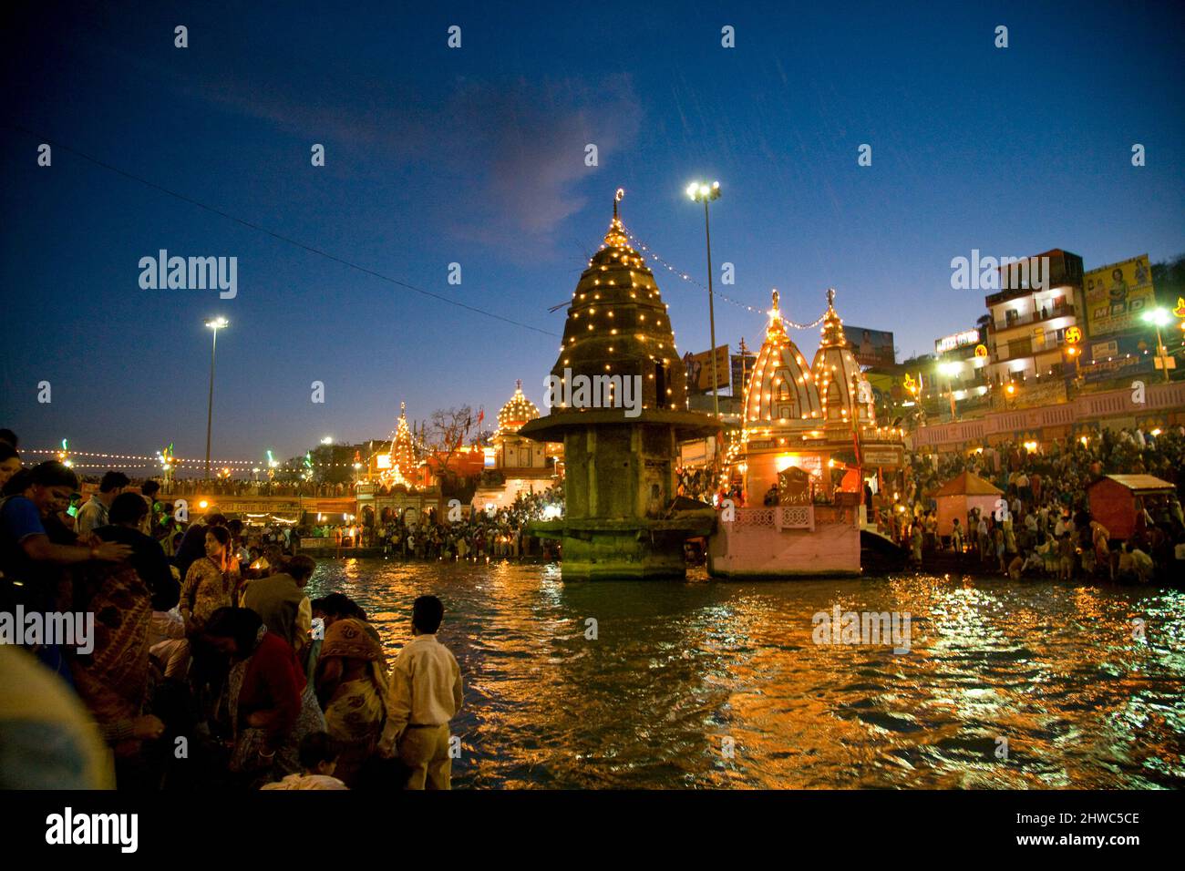 India, Hindu, Festival, Ganges, Icon, Kumbh Mela, Pilgrimage, Ganges River, Travel India,Holy River, Religion. Hinduism, Naga, Sadhu, Diwali, Festival Stock Photo