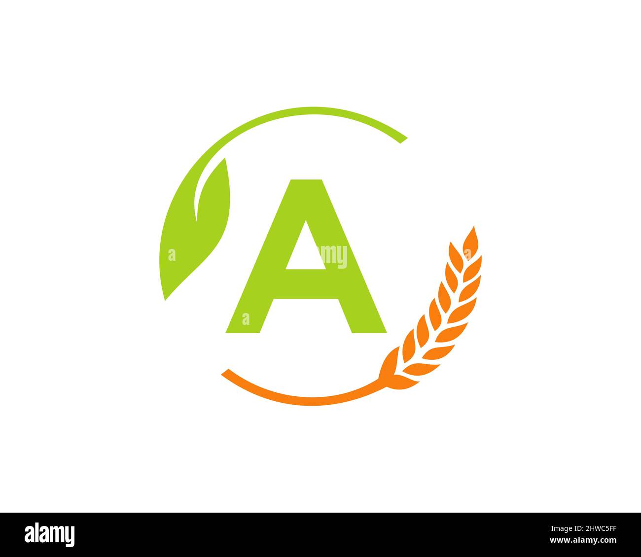 Agriculture Logo On A Letter Concept. Agriculture and farming logo