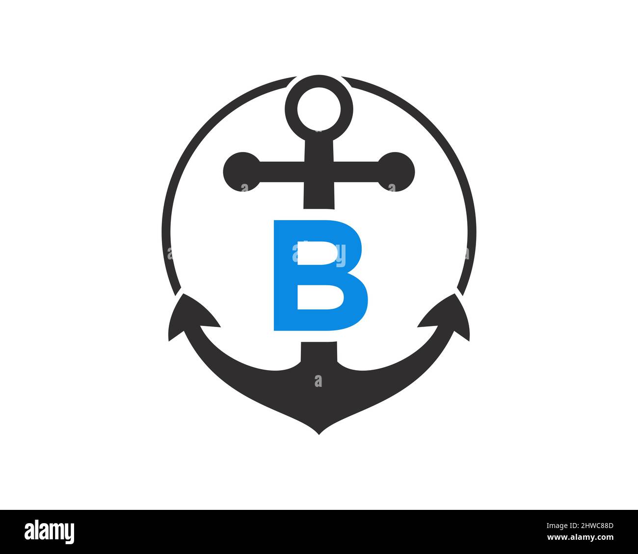 Anchor logo with B letter Concept. Initial B letter with Anchor. Marine,  Sailing Boat Logo Stock Vector Image & Art - Alamy