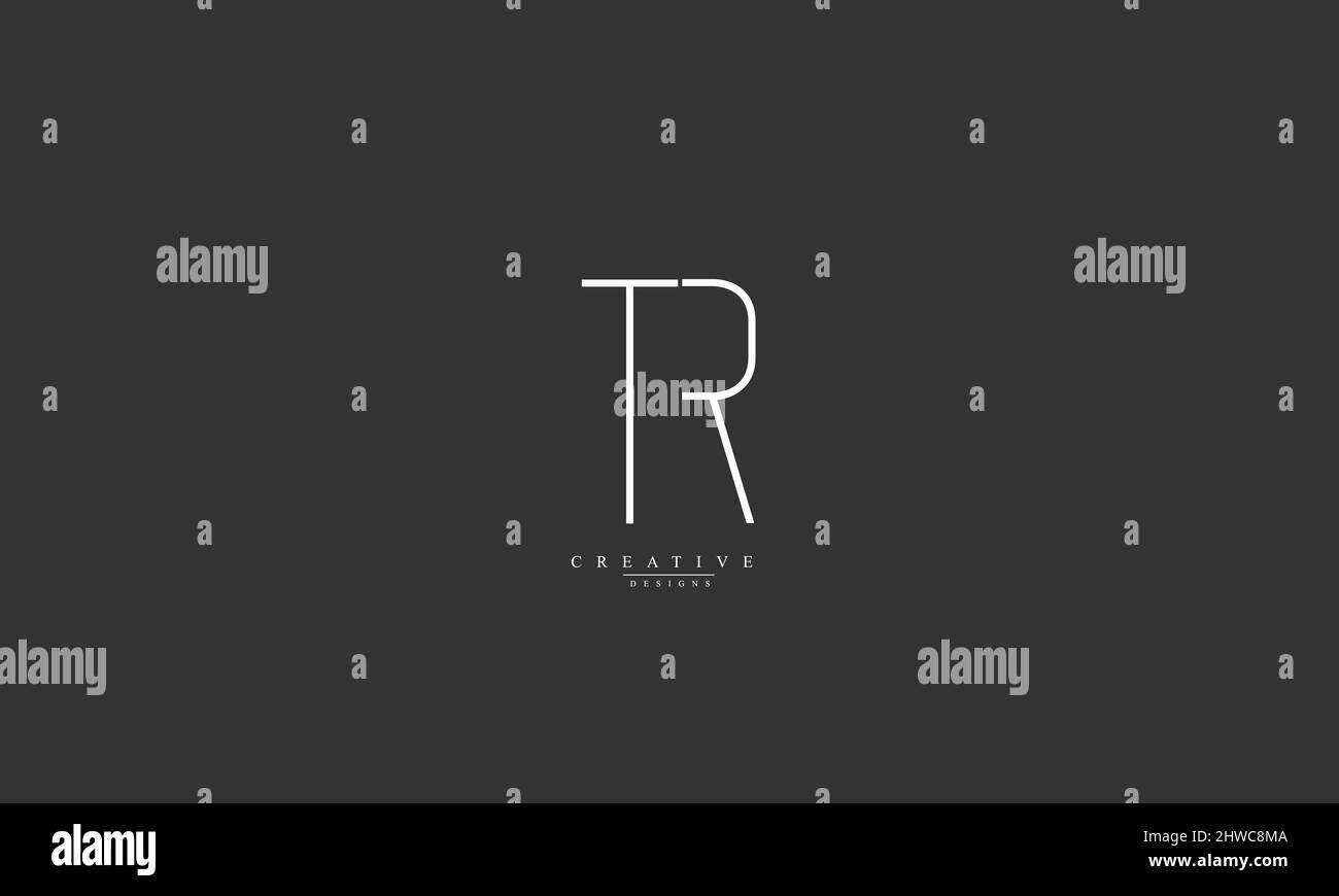 Alphabet letters Initials Monogram logo TR RT T R Stock Vector