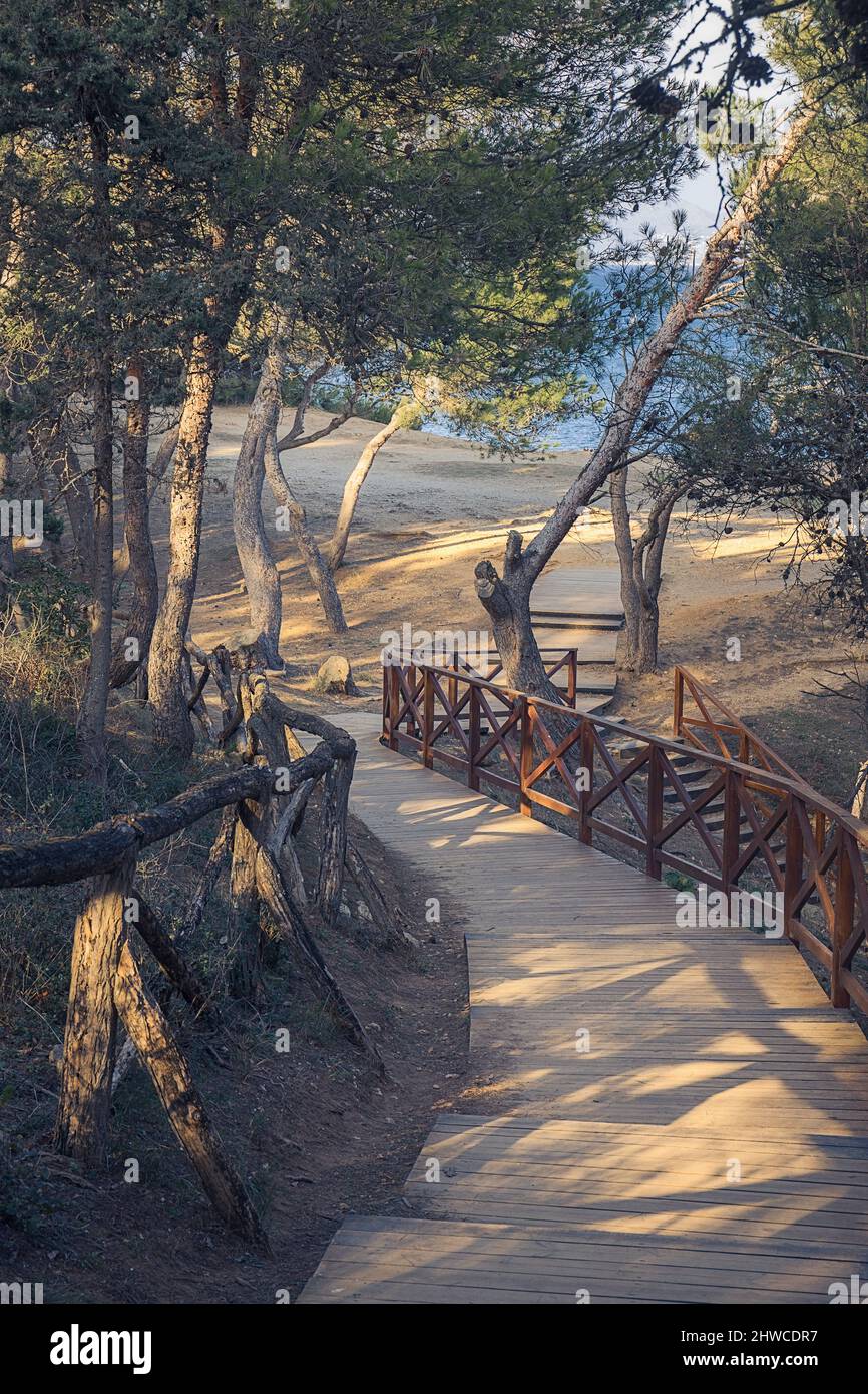 Cami de Ronda, A coastal Path in the Seaside of the Costa Brava, Catalonia Stock Photo