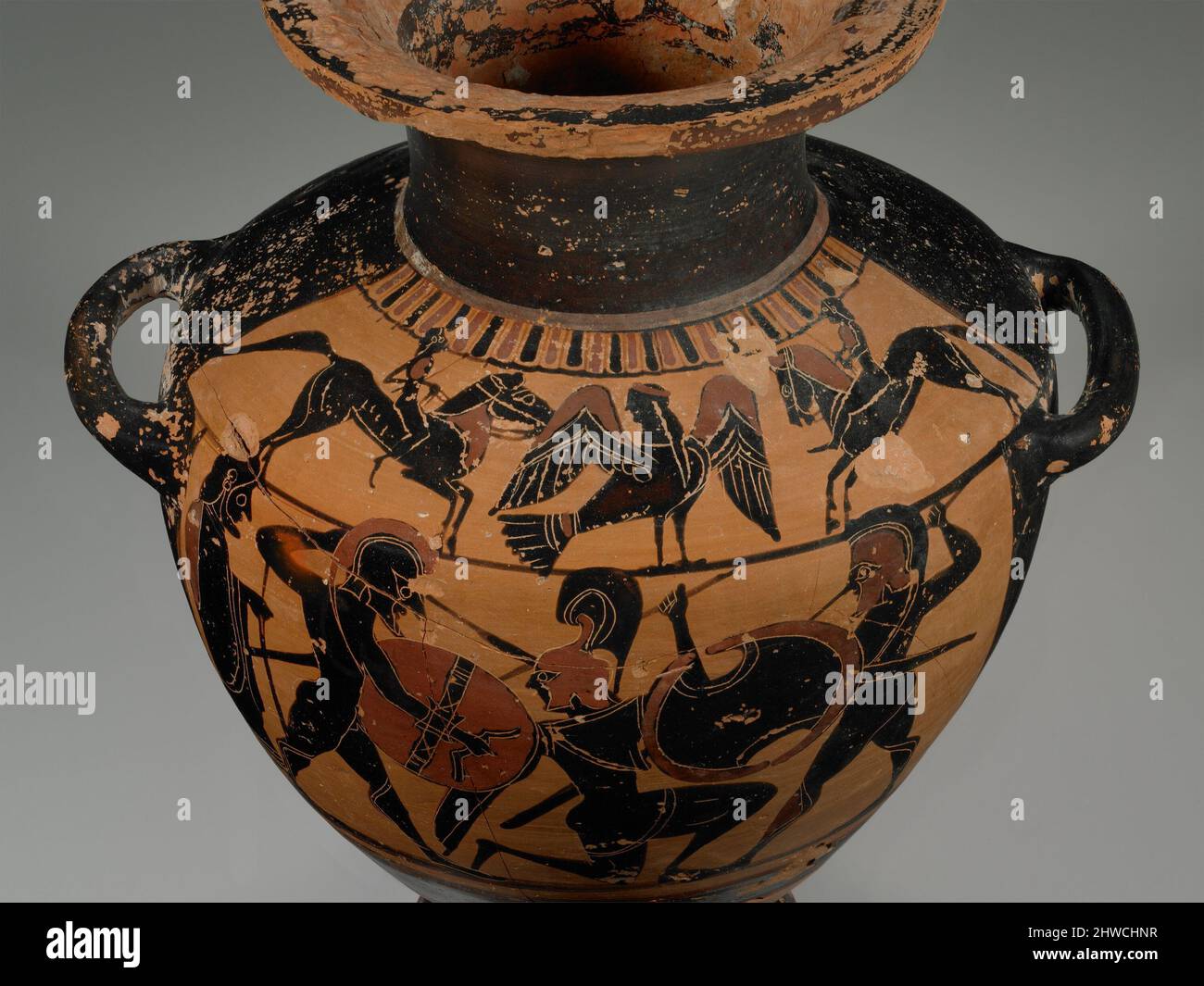 Blackfigure hydria. Artist Tyrrhenian Group, Greek, Attic, 575550 B