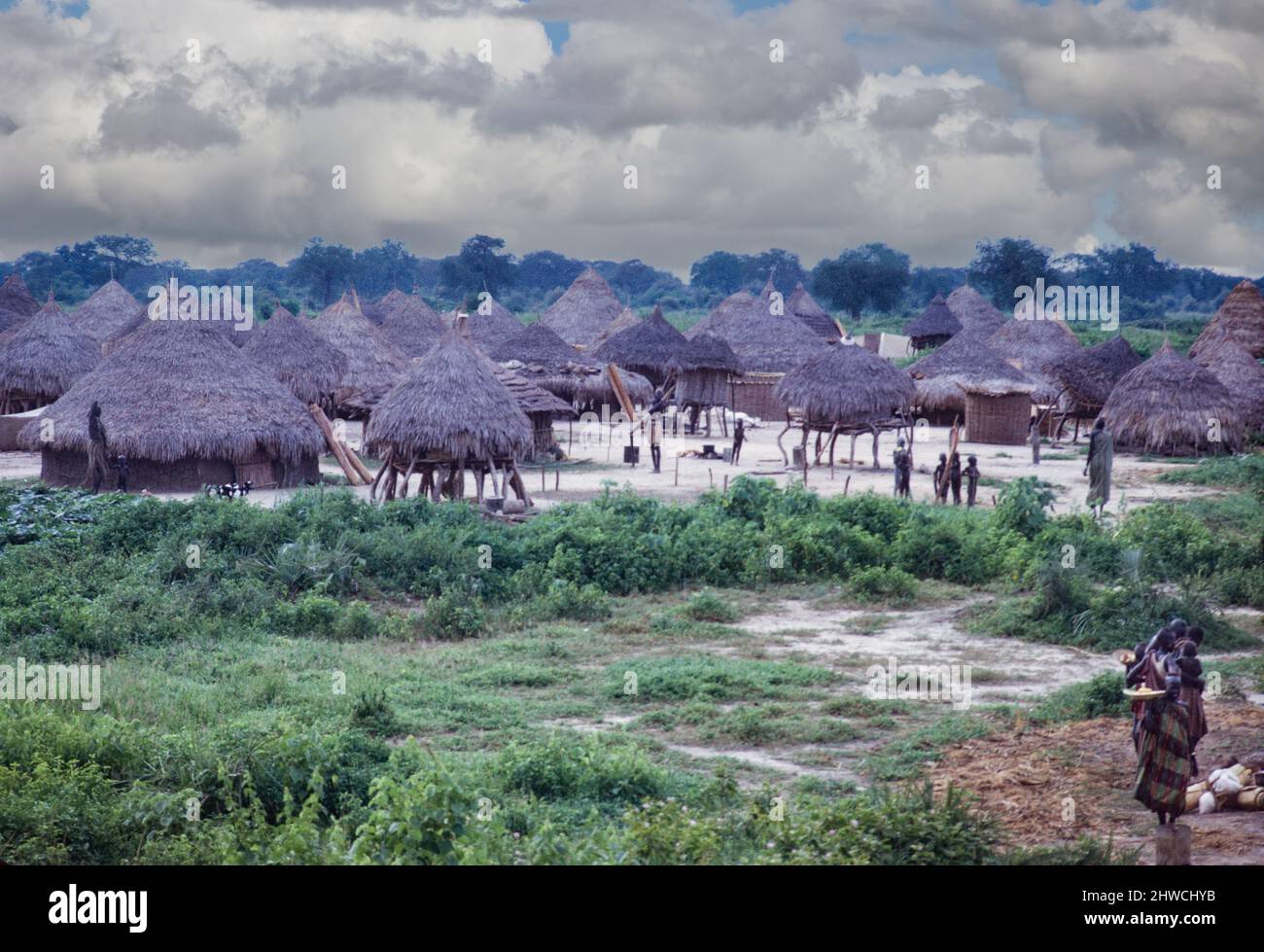 Constructing a traditional type hut at Malakal, Southern Sudan - South  Sudan. Finished huts in the background Stock Photo - Alamy