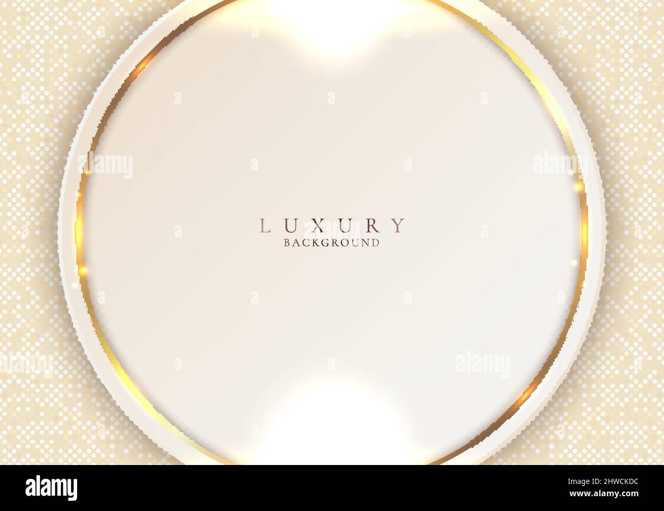 Elegant 3D golden circles with glow lighting effect on brown background