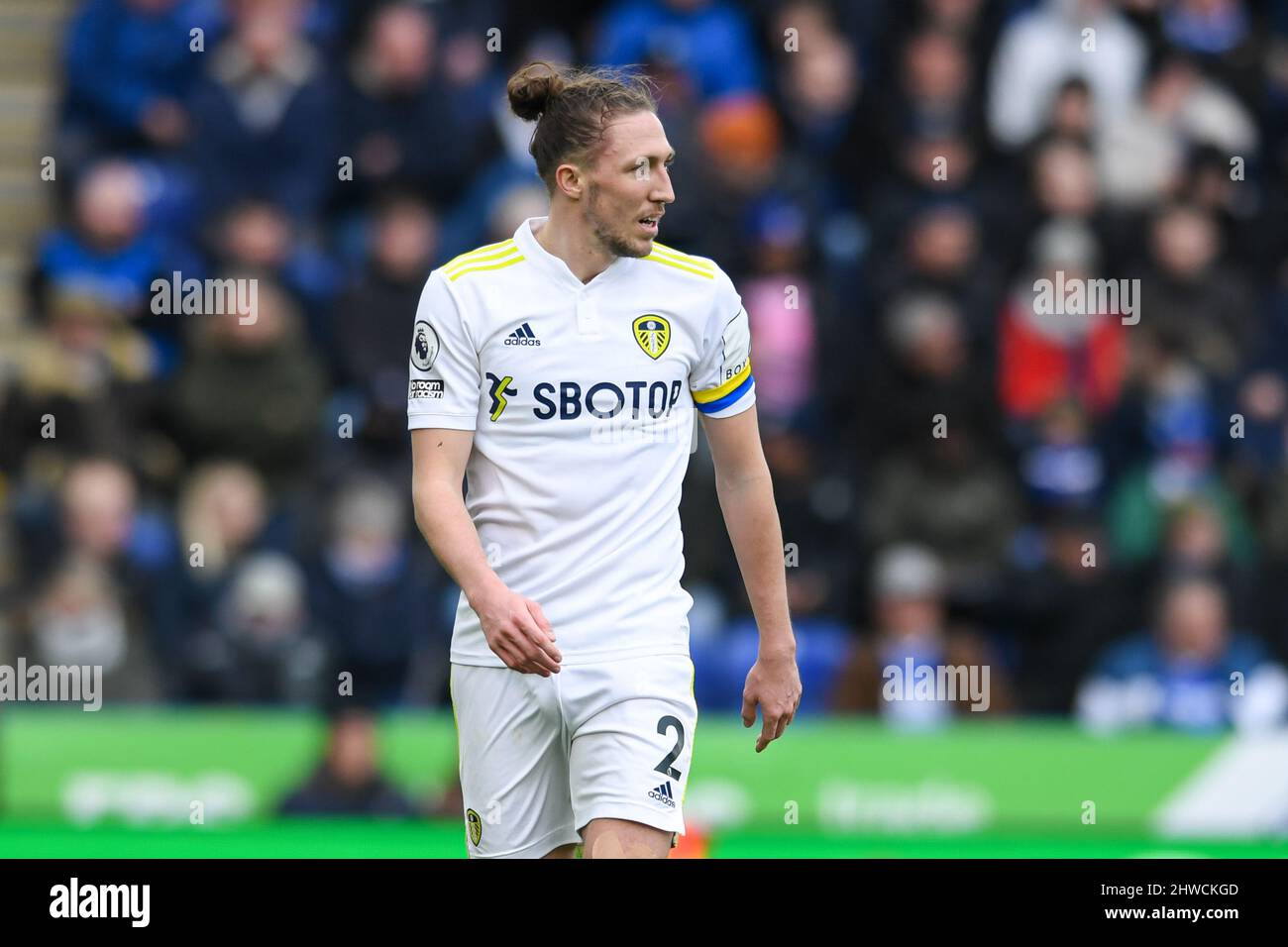 Luke Ayling 2 of Leeds United wears the captain’s armband in Ukraine