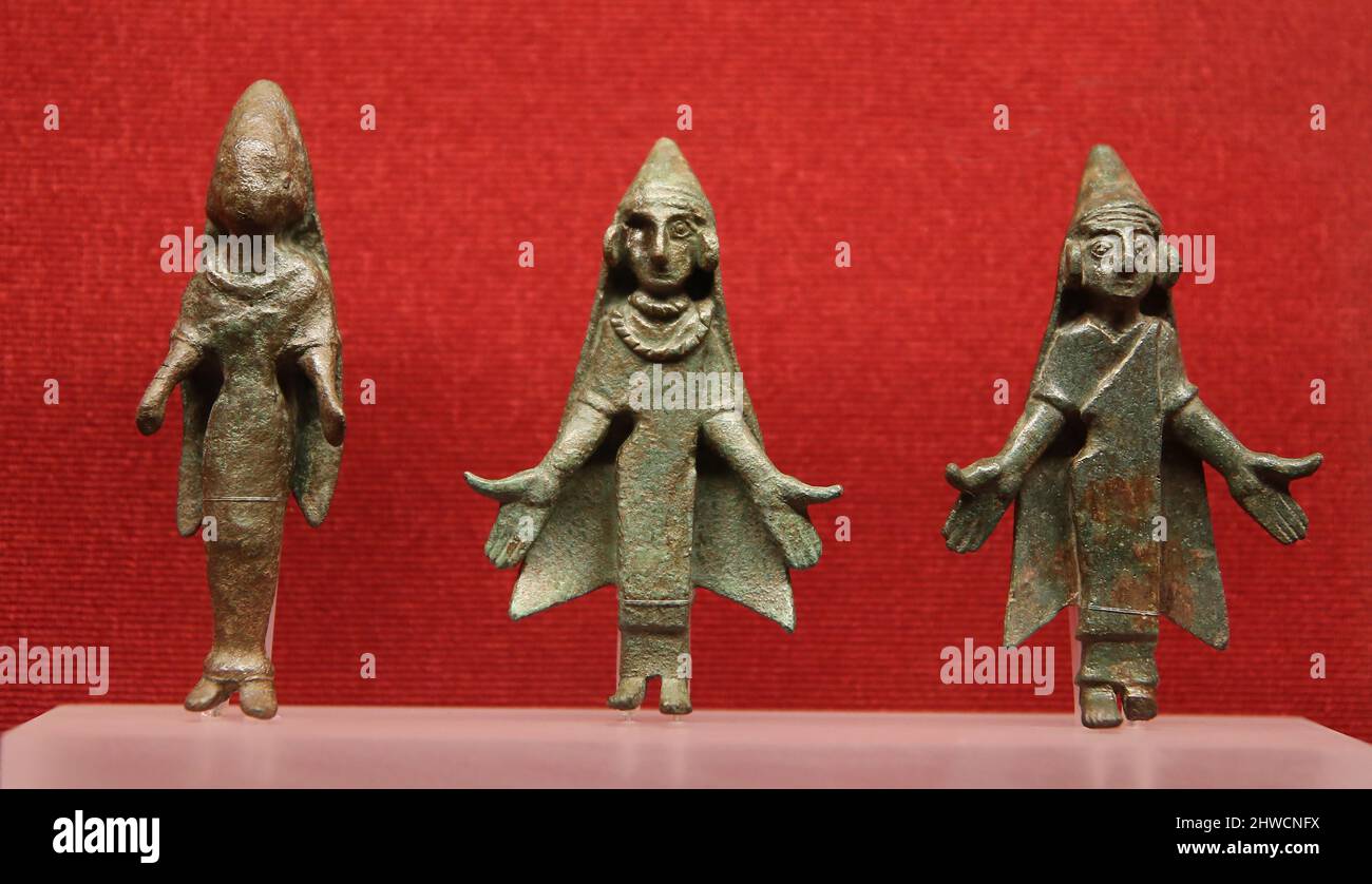 Spain. Collection of Iberian votive offerings. 5th century BC to 1st century AD. Bronze. Andalusia and south of Iberian Peninsula. Museo Frederic Maré Stock Photo