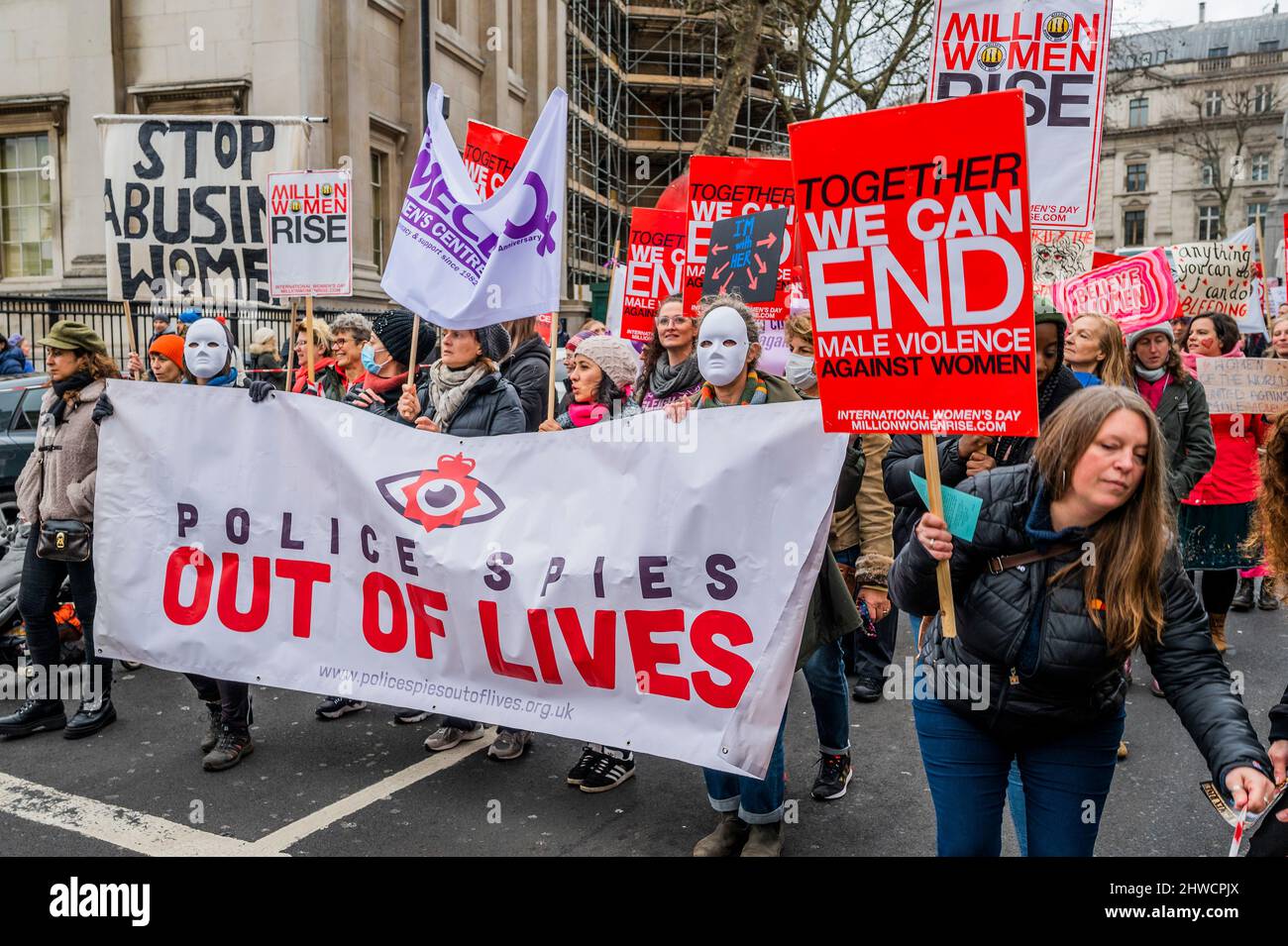 London, UK. 5th Mar, 2022. Million Women March through Westminster to