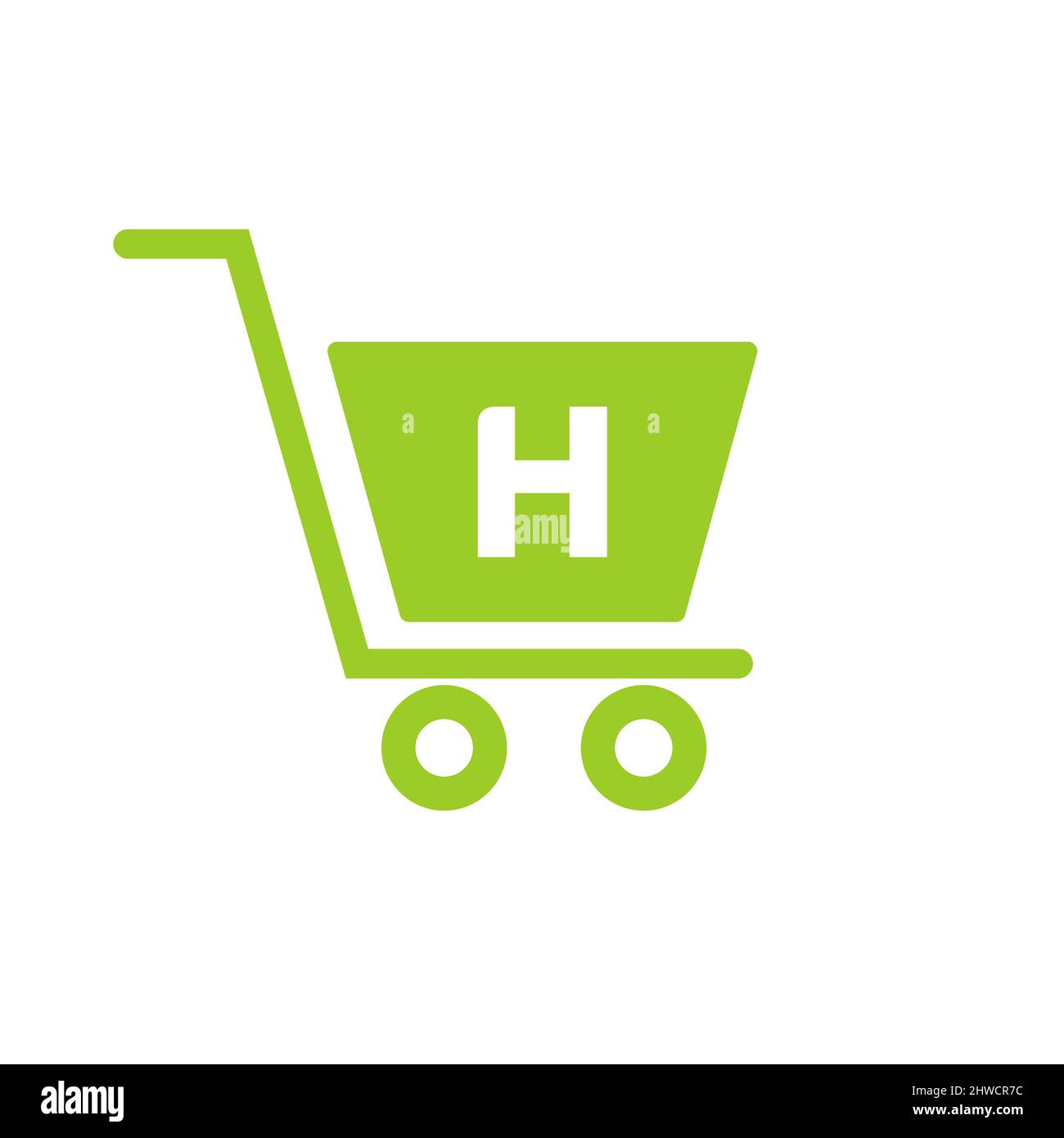 Trolley Shopping Cart On Letter H Initial Online And Shopping Logo