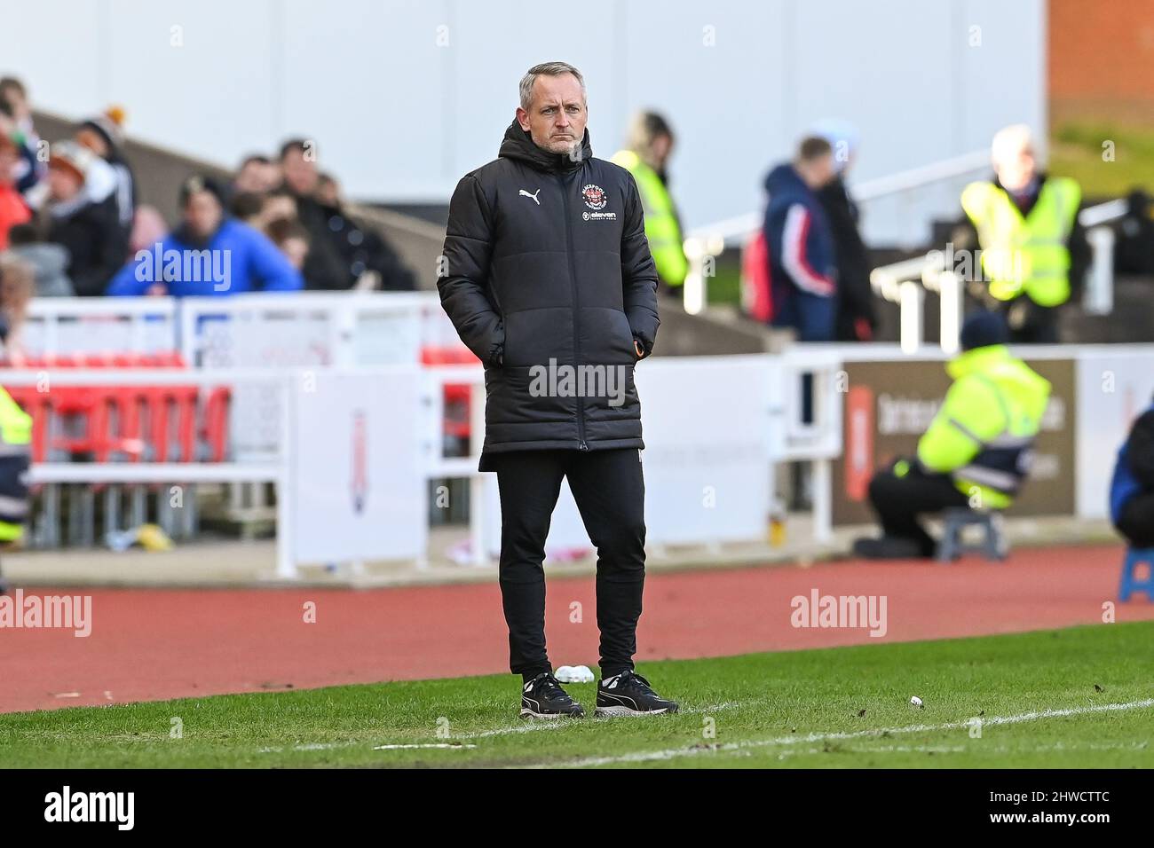 Neil Critchley manager of Blackpool during the game Stock Photo Alamy