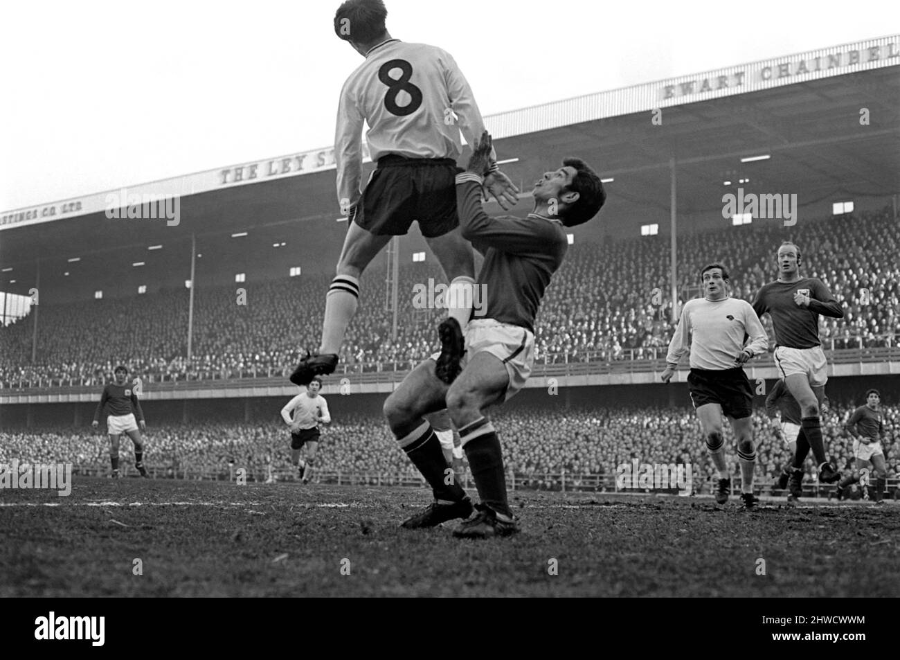 Derby v. Nottingham Forest. Action from the match. December 1969 Z11534-020 Stock Photo