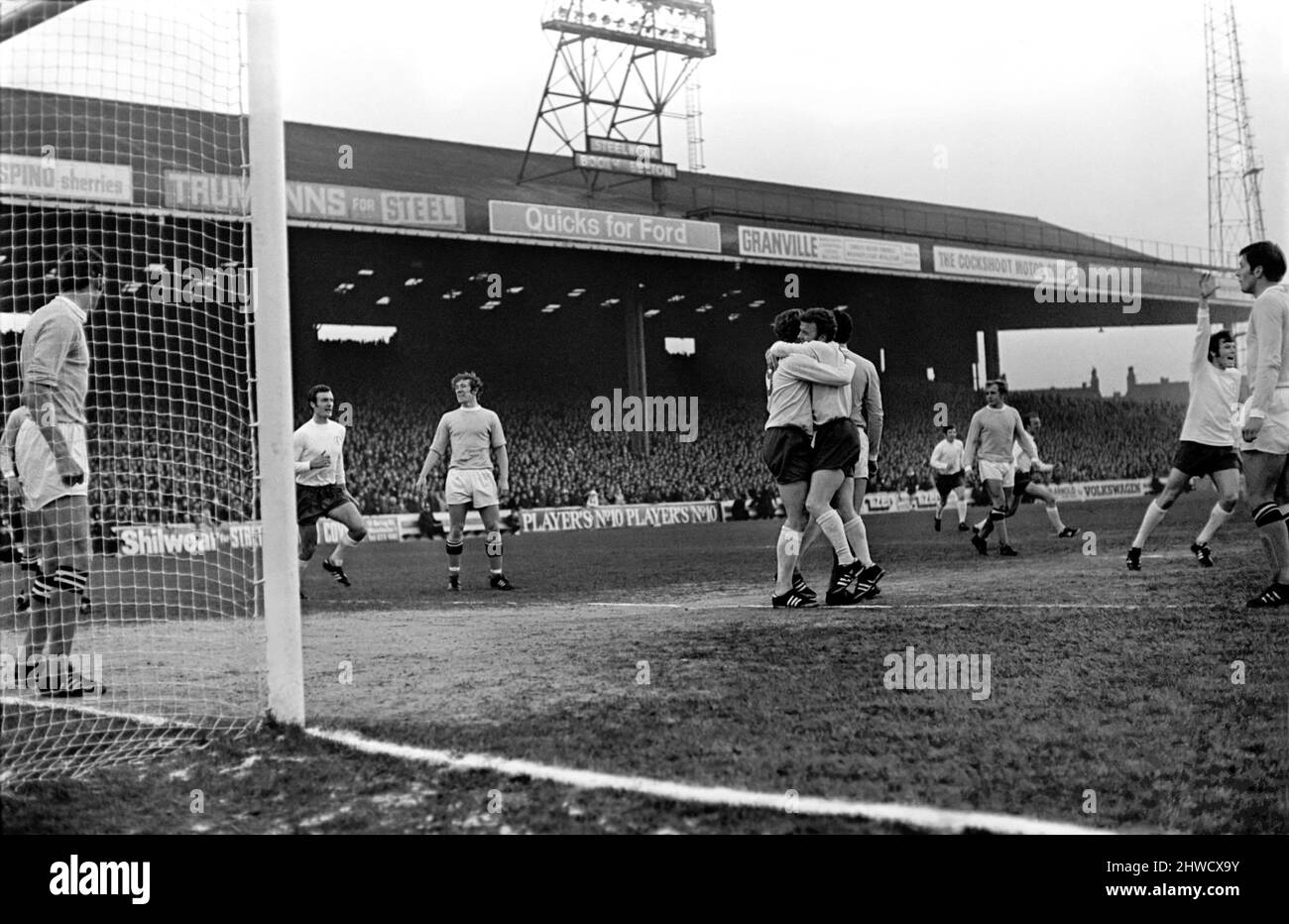 Derby v. Nottingham Forest. Action from the match. December 1969 Z11534-028 Stock Photo