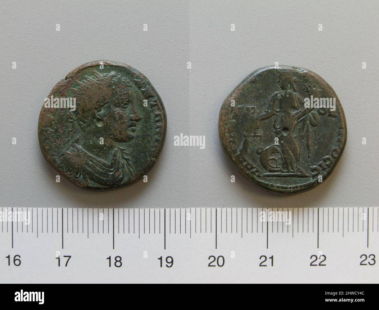 4 Assaria Piece from Nicopolis. Mint Nicopolis ad Istrum Stock Photo