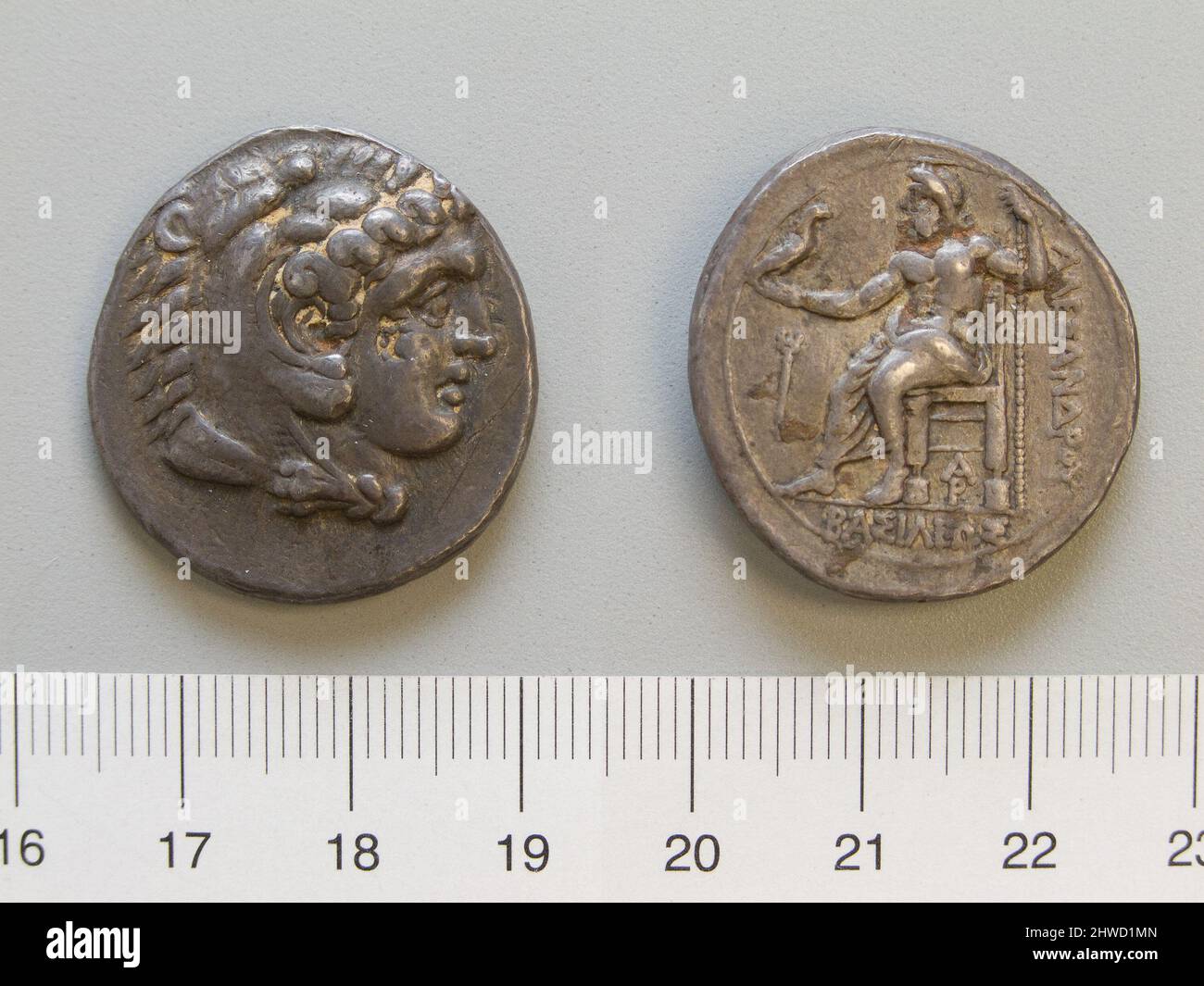 Tetradrachm from Aradus.  Mint: AradusHonorand: Alexander the Great, King of Macedonia, 356–323 B.C., ruled 336–23 B.C. Stock Photo