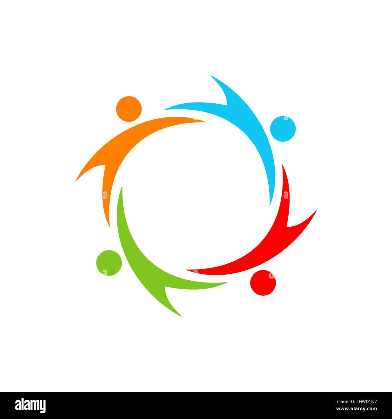 Charity Logo Template, Initial Unity Foundation Human Logo Sign. Unity Team Work Logo Design Stock Vector