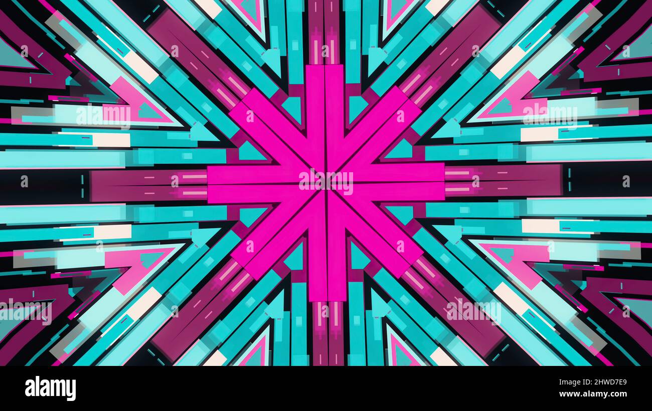 Colorful abstract geometrical kaleidoscope with moving patterns changing  their color. Hypnotic kaleidoscope pattern with animated geometric shapes  Stock Photo - Alamy